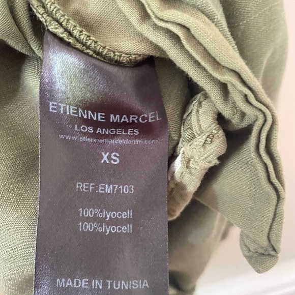 Etienne Marcel Military Green Lyocell Tunic Mini Dress - Picture 8 of 8